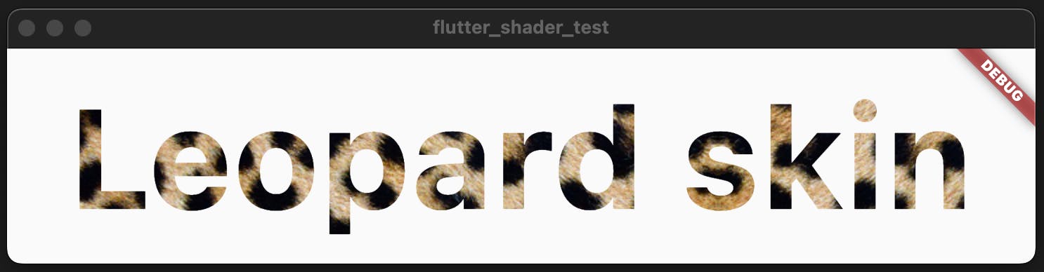 Flutter shader leopard skin text