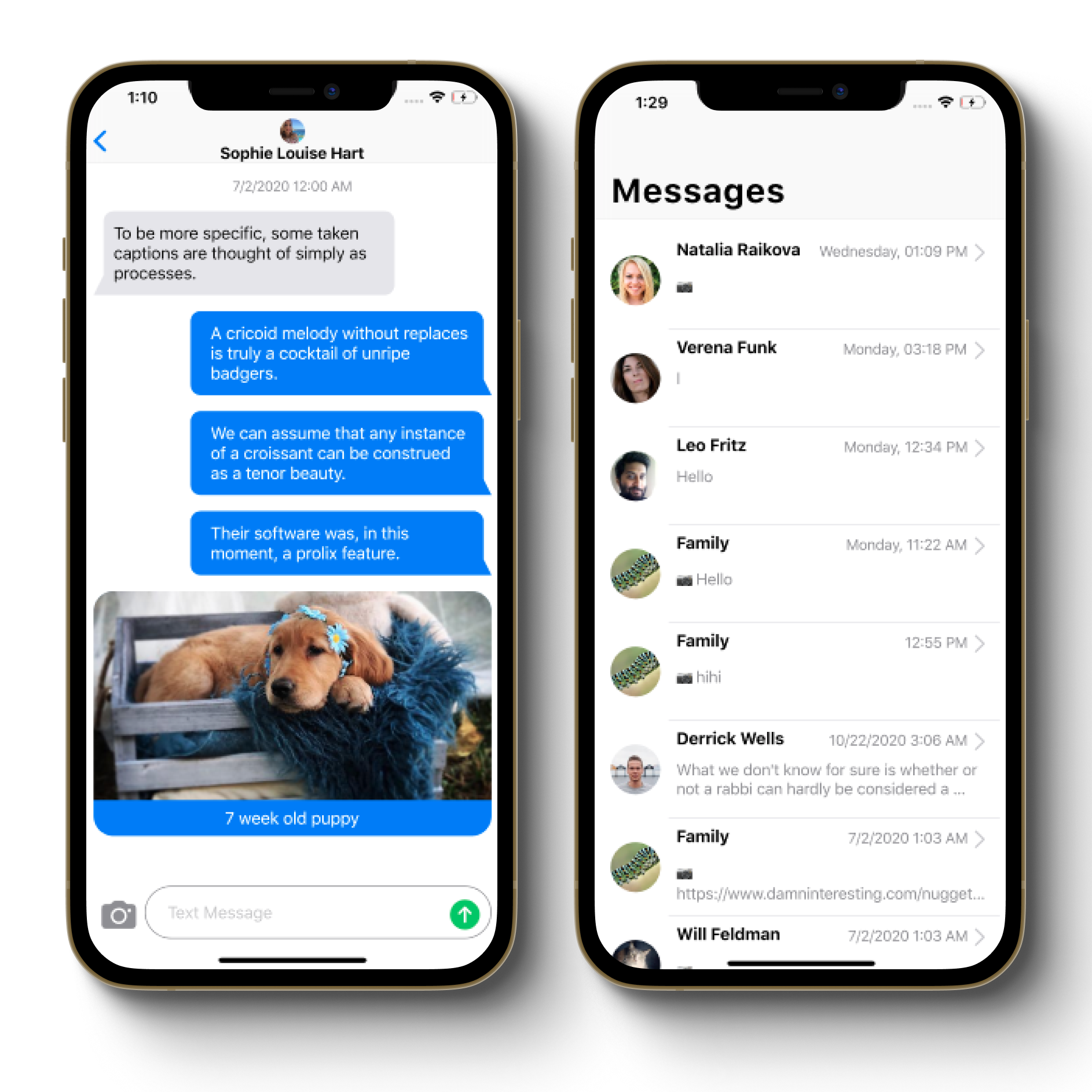 Screenshots of the iMessage Clone with Stream's Flutter SDK