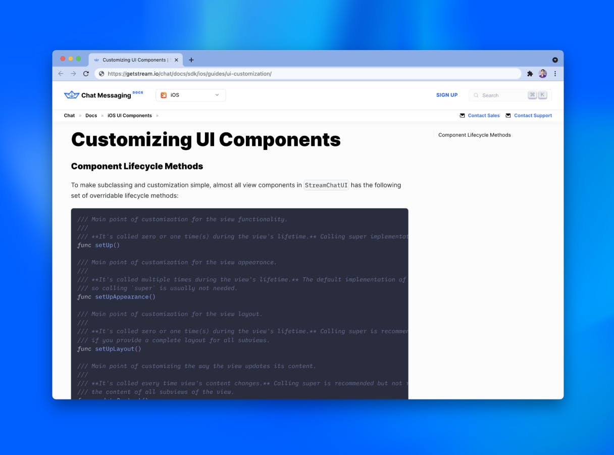 Customizable UI components and message attachments