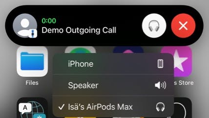Native UI for outgoing calls