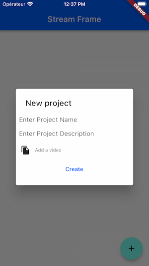 New video project screen