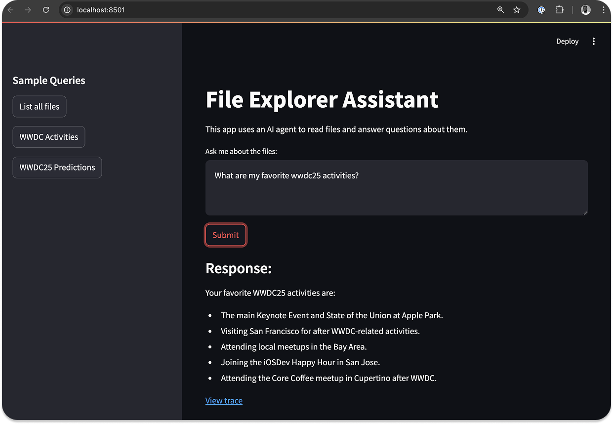 File explorer assistant