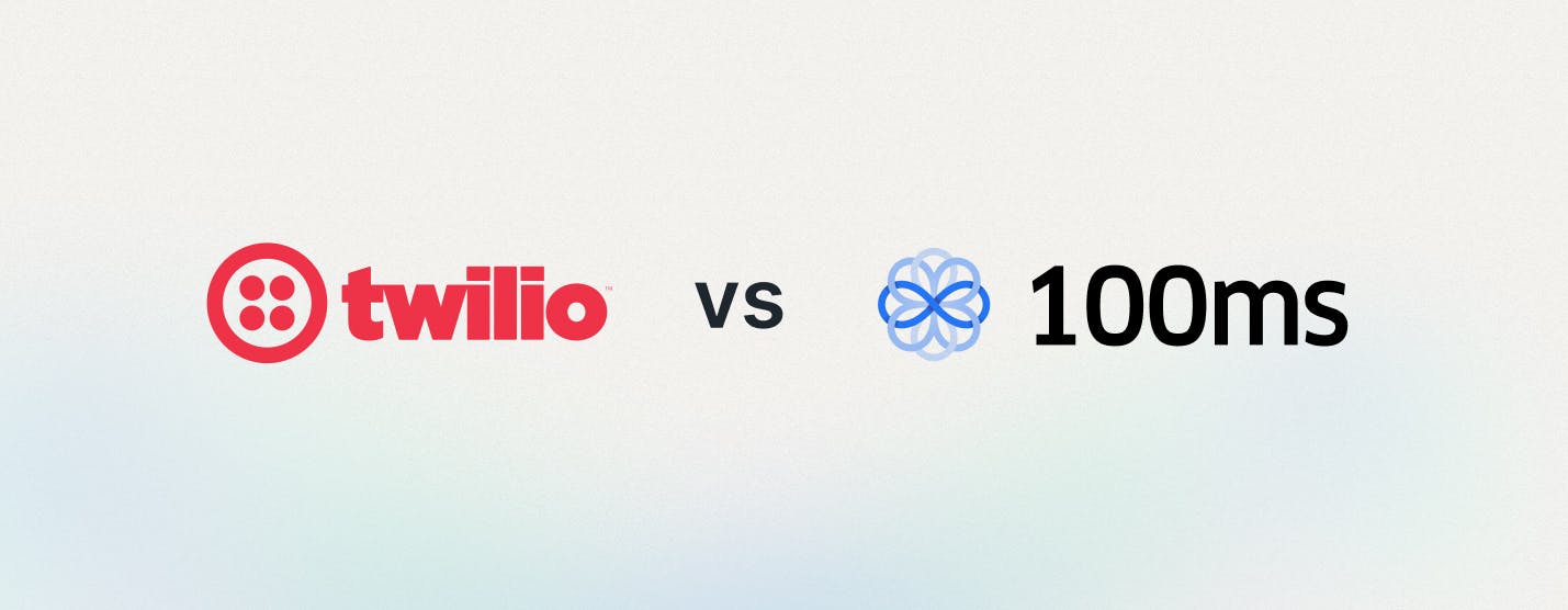 Graphic for Twilio Compared to 100ms
