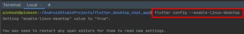 Enable desktop using Flutter Config