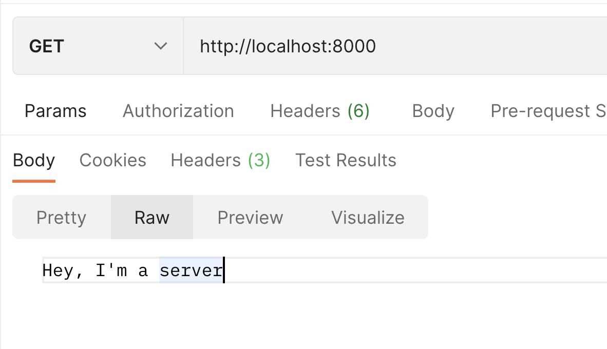 Localhost showing response of server