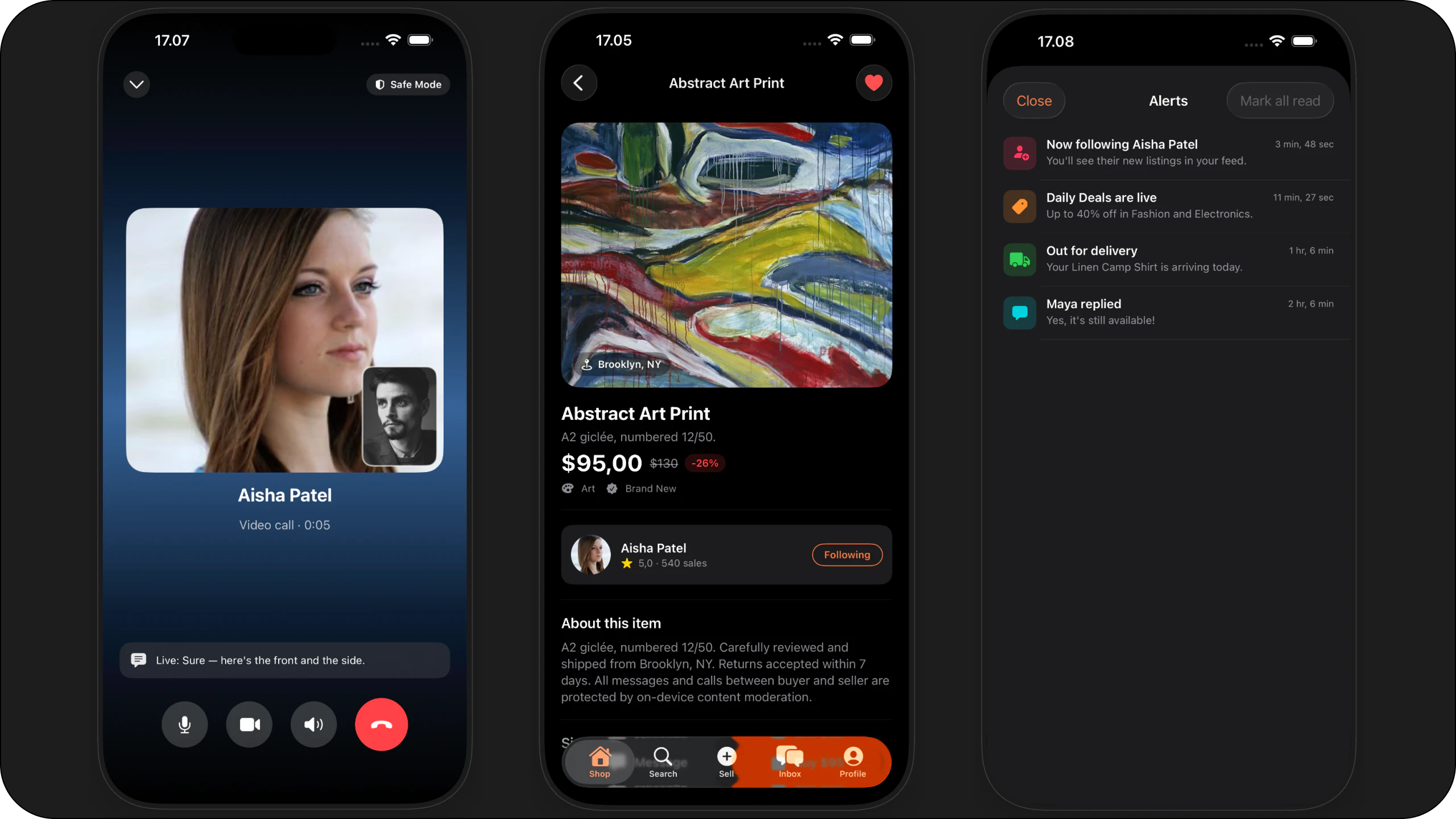 Calling and notification UI