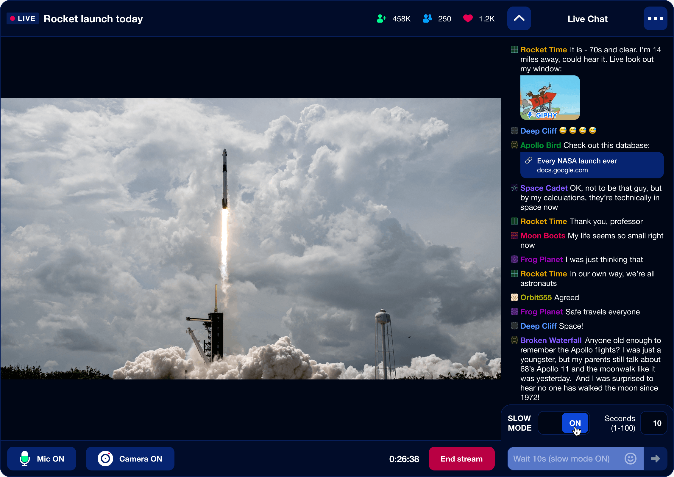 Livestream Chat of NASA launch