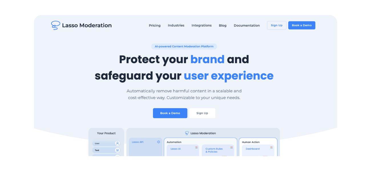 Lasso Moderation landing page
