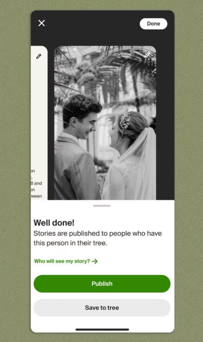 User-Created “Stories” on Ancestry